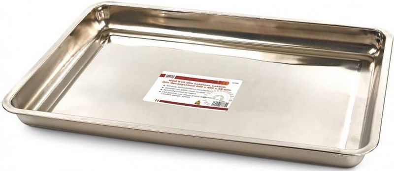 HBM - RVS Olie Lekplaat - Lekbak - 600 x 400 x 48 mm - Roestvrijstaal