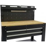 HBM - Werkbank - Houten Werkblad - Inclusief Achterwand en LED Verlichting