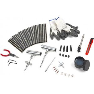 HBM - 64 Delige Bandenreparatieset - Compleet - Inclusief Handboren en Reserveonderdelen