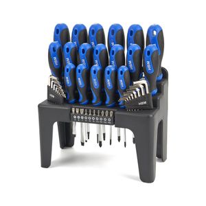 HBM - Profi - 44 Delige Soft Grip Schroevendraaierset - Inclusief Inbussleutelset en Bitset
