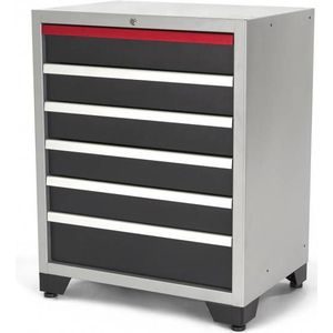 HBM - 6 Laden Deluxe - Gereedschapskast - Zwart - Staal - Maximaal Laadvermogen 350 kg