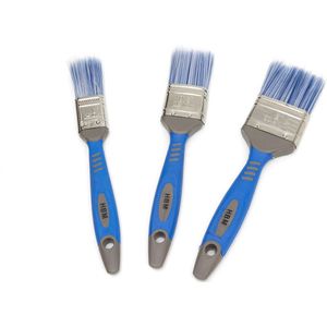 Verfkwasten Set - 3 Delige - Hoogwaardige Synthetische Haren - Roestvrijstalen Huis