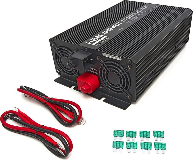 Professionele 12 Volt – 230 Volt Zuivere Sinus Spanningsomvormer 2000 Watt