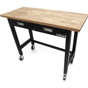 Werkbank - Massief Hout - Poedercoating - 122x51x95 cm