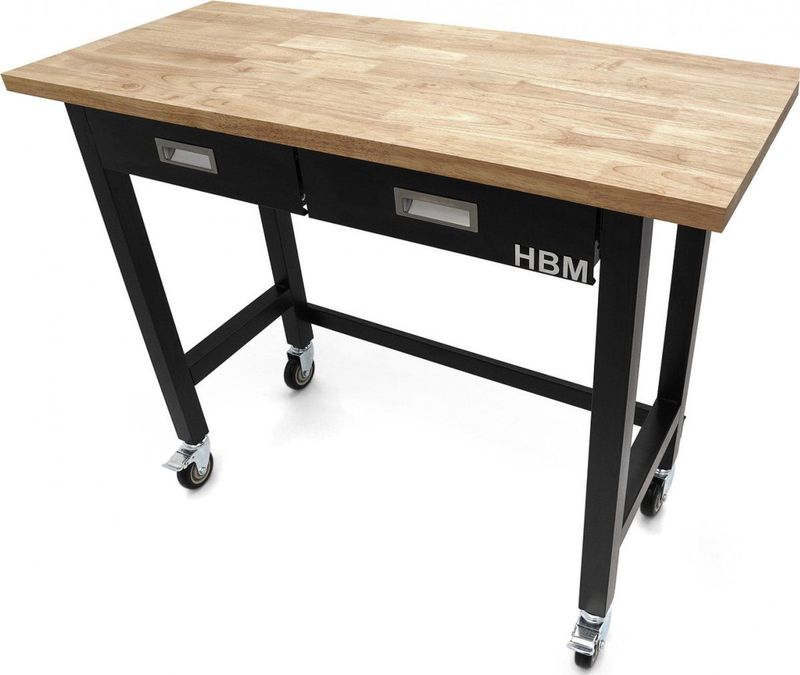 Werkbank - Massief Hout - Poedercoating - 122x51x95 cm