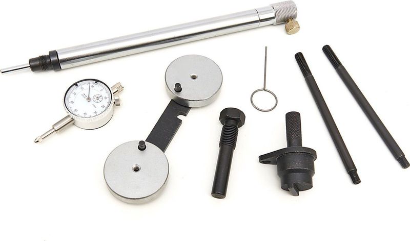 VAG Timing Tool Set - 8 Delige Professionele Gereedschapset - Geschikt voor Audi Seat Skoda Volkswagen - Inclusief TDC Indicator