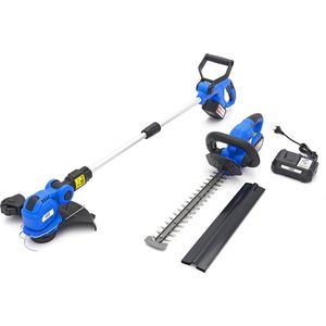 20V- 4.0Ah Heggenschaar en Grastrimmer Set Inclusief 2 Accu's