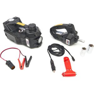 Electrische 12 Volt 3 Ton Autokrik Met LED Verlichting Inclusief Slagmoersleute Volt in Hand