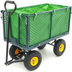 HBM 100 Kg Trekkar, Bolderwagen, Tuinkar Met 86 x 46 x 38 cm Laadbak Inclusief Canvas Zak