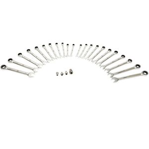 HBM - 23 Delige Professionele Ring, Ratel, Steeksleutelset - Metrische en INCH Maten - Inclusief 4 Adapters