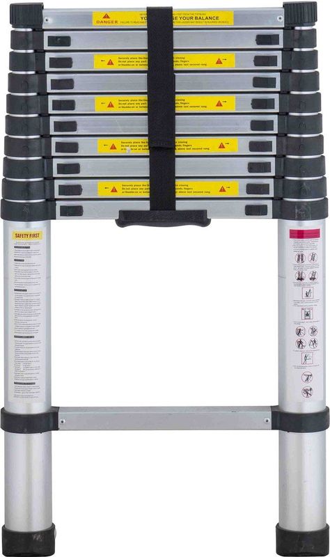 HBM - Professionele Telescoopladder - Aluminium - Max. Werkhoogte 3.80 m