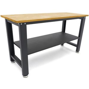 HBM 160 Cm. Professionelle Werkbank mit Massivholz-Arbeitsplatte