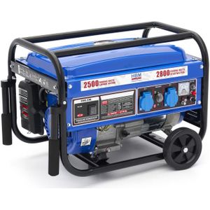 HBM 2800 Watt Generator, Aggregaat Met 196 cc Benzinemotor, 2 x 230 V