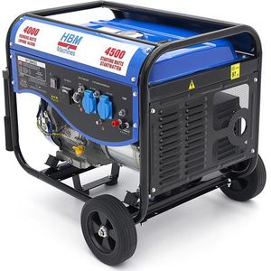 HBM 4300W Generator, Aggregaat Met 389 cc Benzinemotor, 2 x 230 V / 12 V