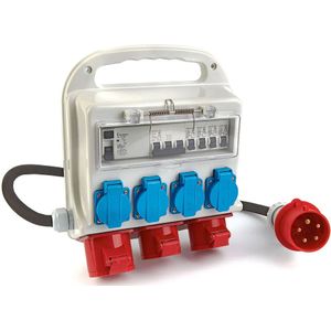 HBM - Verdeelblok - 3 x 400 Volt en 4 x 230 Volt - Randaarde - IP44 - 7 Stopcontacten