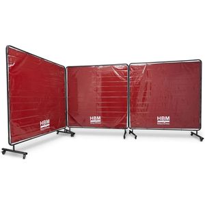 HBM - Verrijdbaar Lasscherm - Lasgordijn - 174 x 522 cm