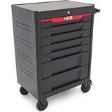 Gereedschapswagen - Zwart/Rood - Staal - 7 Laden - Vergrendelingssysteem