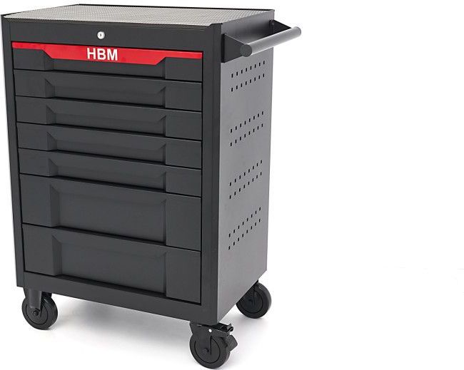 Gereedschapswagen - Zwart/Rood - Staal - 7 Laden - Vergrendelingssysteem