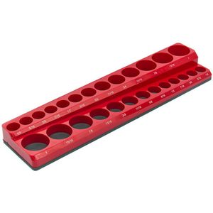 HBM magnetische accessoirehouder voor 26 stuks 1/2 inch Engelse maten, rood