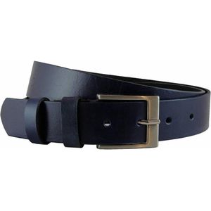 Houtkamp Blauwe Leren Jeans Riem voor Dames en Heren - Unisex Ceintuur - 38 mm breed - Broekriem Leer - Blauw - Riemmaat 95