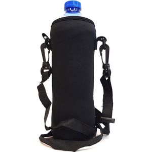 Koelhoud tas - 75cl - 1 liter fles - Zwart - Drinkfleshouder - Wandelen - Outdoor