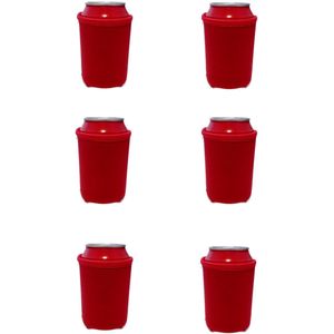 6 st. bier - Frisdrank blik koelhoud hoesje in ROOD|bierblik hoesjes | Festival | Vakantie | Strand | Carnaval