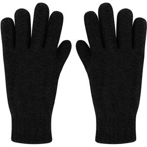 Handschoenen - Zwart | Fleece handschoenen | Thermo handschoenen | Harig / Fluffy Polyacryl | One Size 24,5 x 10 cm | Fashion Favorite
