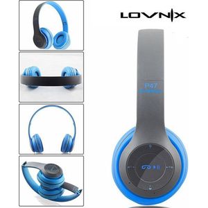 Lovnix P47 Draadloze Bluetooth Koptelefoon Grijs/Blauw