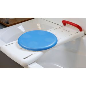 Badplank met gekleurde handgreep en draaischijf 72,5 X 35 cm