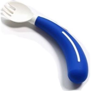 Aangepast kinderbestek - Scandinavisch design: Vork rechtshandig - blauw