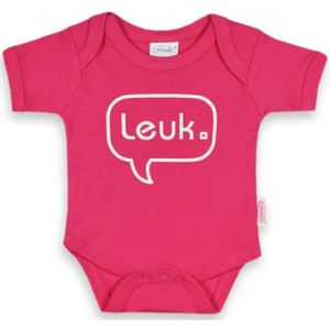 Funnies Romper LEUK Katoen Fuchsia Maat 50/56