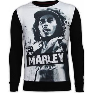 Bob Marley - Digital Rhinestone Sweater - Zwart