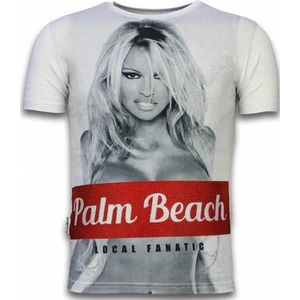 Palm Beach Pamela - Digital Rhinestone T-shirt - Wit