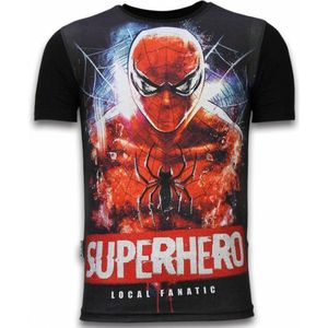 Superhero - Digital Rhinestone T-shirt - Zwart
