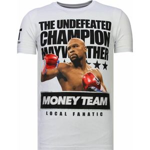 Money Team Champ - Rhinestone T-shirt - Wit