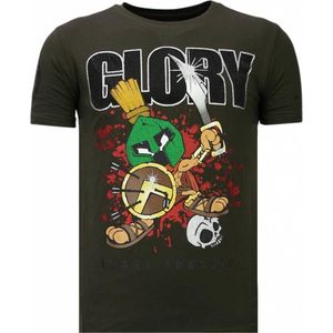 Glory Martial - Rhinestone T-shirt - Khaki