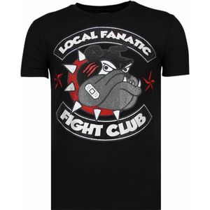 Fight Club Spike - Rhinestone T-shirt - Zwart