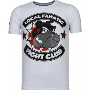 Fight Club Spike - Rhinestone T-shirt - Wit