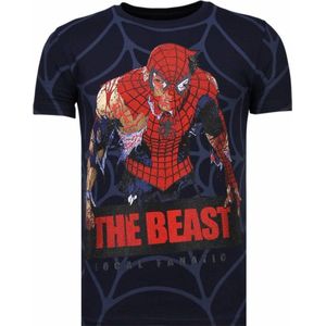 The Beast Spider - Rhinestone T-shirt - Navy