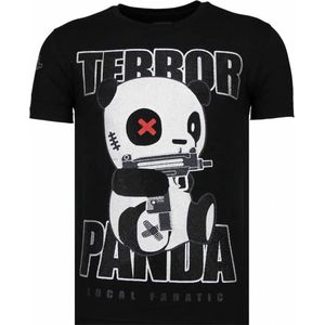 Terror Panda - Rhinestone T-shirt - Zwart