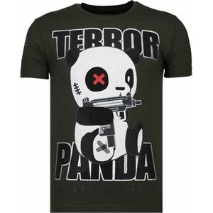Terror Panda - Rhinestone T-shirt - Khaki