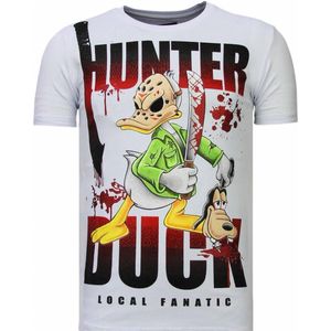 Hunter Duck - Rhinestone T-shirt - Wit