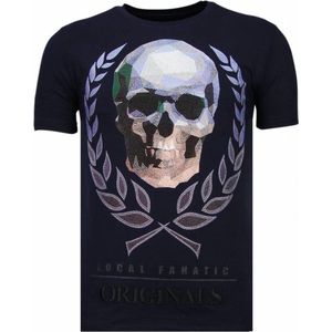 Skull Originals - Rhinestone T-shirt - Navy