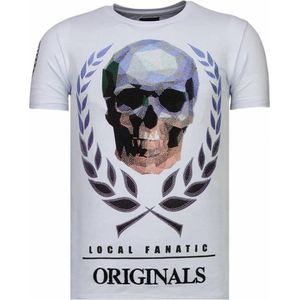 Skull Originals - Rhinestone T-shirt - Wit