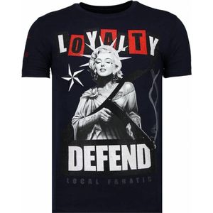 Loyalty Marilyn - Rhinestone T-shirt - Navy