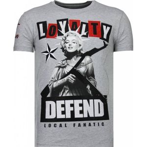 Loyalty Marilyn - Rhinestone T-shirt - Grijs