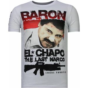 Cocaine Cowboy - Rhinestone T-shirt - Wit