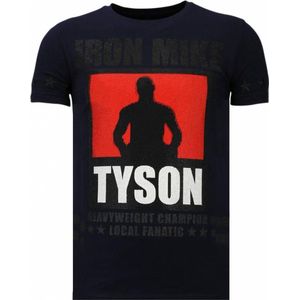 Iron Mike Tyson - Rhinestone T-shirt - Navy