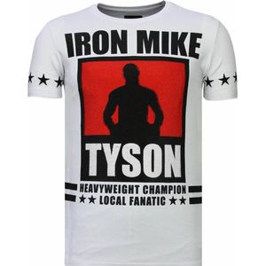 Iron Mike Tyson - Rhinestone T-shirt - Wit