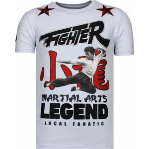 Fighter - Bruce Lee T-shirt Rhinestones - Navy